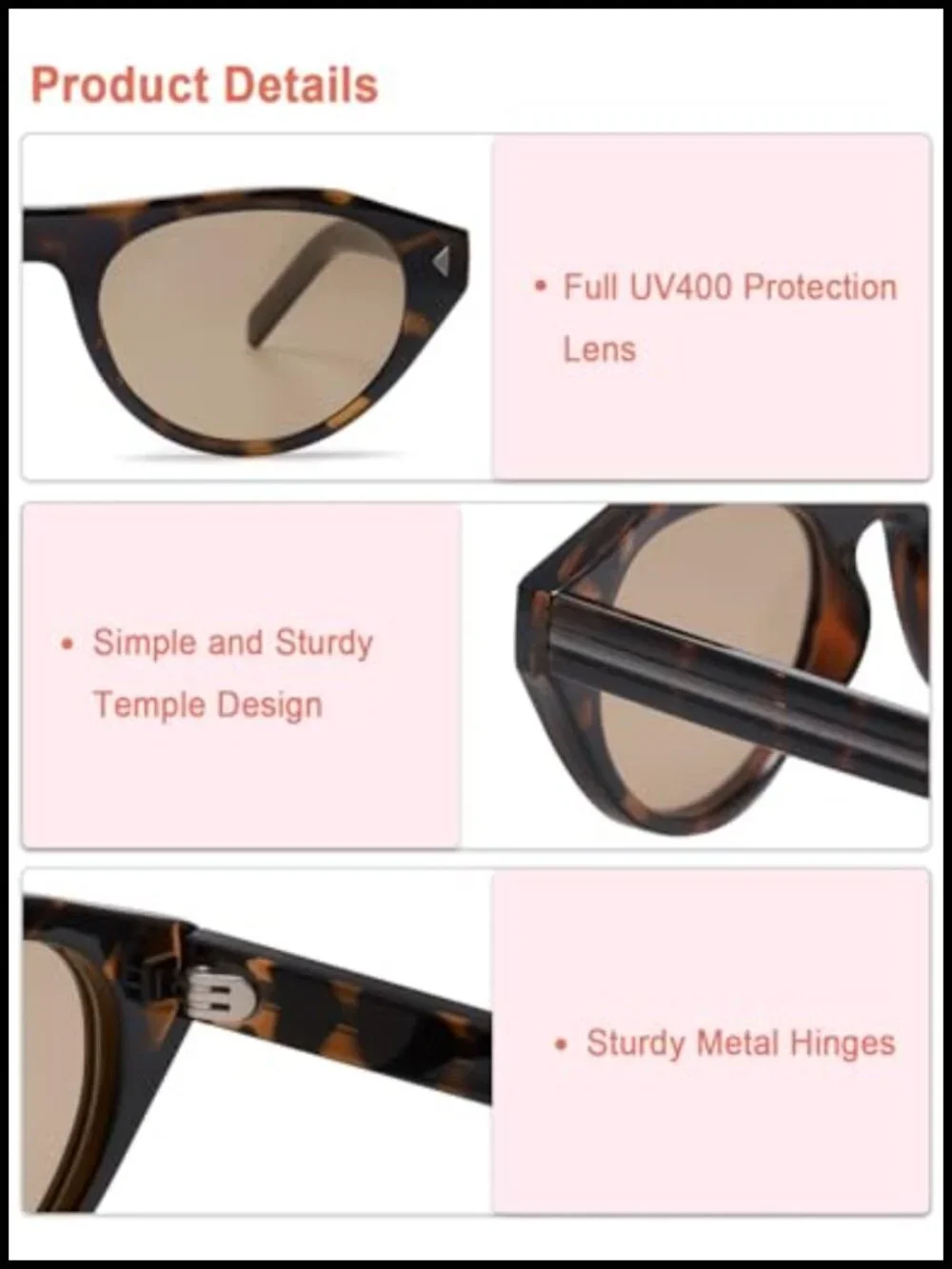 Retro Cat Eye Sunglasses UV400 Protection Narrow Oval Vintage Style